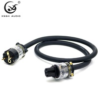 Fil de cuivre pur YIVO HIFI 3 cœurs, câble de cordon d'alimentation ca plaqué argent avec prise Version EU pour amplificateur lecteur CD haut-parleur