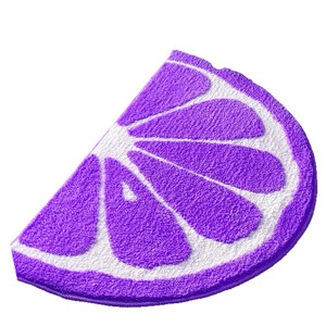 Semicircle Lemon Fruit Design Plush Water Absorbent Bathroom Mat Non Slip Indoor Bedroom Entrance Doormat Wholesale - Product Image 1
