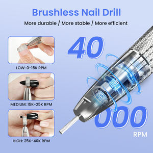 เครื่องตะไบเล็บไร้สายแบบพกพา รุ่นใหม่ล่าสุด ความเร็ว 40000 รอบต่อนาที แบบไร้แปรงถ่าน สำหรับมืออาชีพ ชุดอุปกรณ์เจียรเล็บไฟฟ้า สำหรับขัดเจลอะคริลิค - Product Image 4