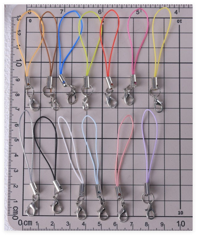Double Loop Lobster Clasp Keyring Lanyard Strap String for Jewelry ...