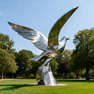 Escultura de Paloma de la Paz de Acero Inoxidable, Moderna y Abstracta, de Gran Tamaño, para Instalación de Arte Público en Exteriores, Parques, Plazas y Jardines, Marca Senzhao - Product Image 1