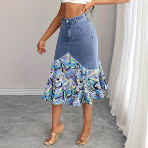 <span class=keywords><strong>Jupe</strong></span> sirène <span class=keywords><strong>en</strong></span> <span class=keywords><strong>jean</strong></span> bleu clair pour femme YUANBOFEI, de <span class=keywords><strong>haute</strong></span> qualité, <span class=keywords><strong>taille</strong></span> <span class=keywords><strong>haute</strong></span>, patchwork, imprimé graphique, <span class=keywords><strong>jupe</strong></span> sirène <span class=keywords><strong>en</strong></span> <span class=keywords><strong>jean</strong></span> - Product Image 4