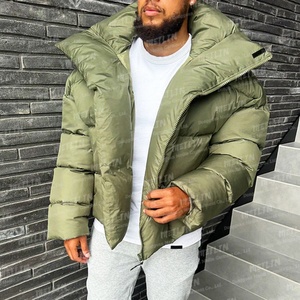 Custom Designer Streetwear ultra <b>Light</b> Duck Goose Fabric Quilted Padded Bomber Bubble Down <b>Jacket</b> Oversized Winter <b>Puffer</b> <b>Jacket</b> - Product Image 2
