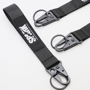 Custom Woven Label Short <b>Lanyard</b> Keychain for Energy Drink Brand Personalized Promotional Merch Heavy Duty Carabiner <b>Lanyard</b> - Product Image 1