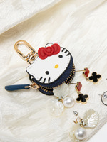 Porte-clés mignon style chat rose, pendentif de sac chat de dessin animé, accessoires de mode doux en gros pour filles