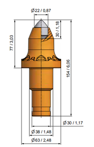 Punta da taglio per carbone codolo tondo per carbone raccoglie la punta da miniera BKS170 - Product Image 2