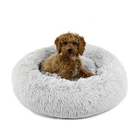 Confortable Doux En Peluche Rond Coton Lits Pour Animaux De Compagnie Chien Beignet Chat Coussin de Couchage Lit