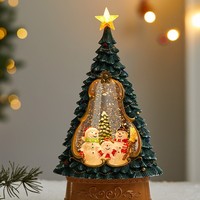 Lanterne de Noël avec boîte à musique, lumière LED, lampe à neige, lumière décorative de nuit, cadeau, ornement
