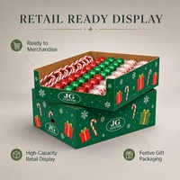 Boîte d'expédition en carton ondulé de Noël avec couvercle détachable, emballage prêt à l'emploi, plateau de présentation SRP PDQ pour supermarché et vente au détail