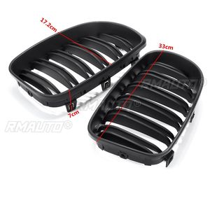 2 Piezas de Rejillas Delanteras para BMW E81 E82 E87 E88 118i 125i Serie 1 2007-2013, Negro Brillante Mate, Estilo M con 2 Láminas - Product Image 6