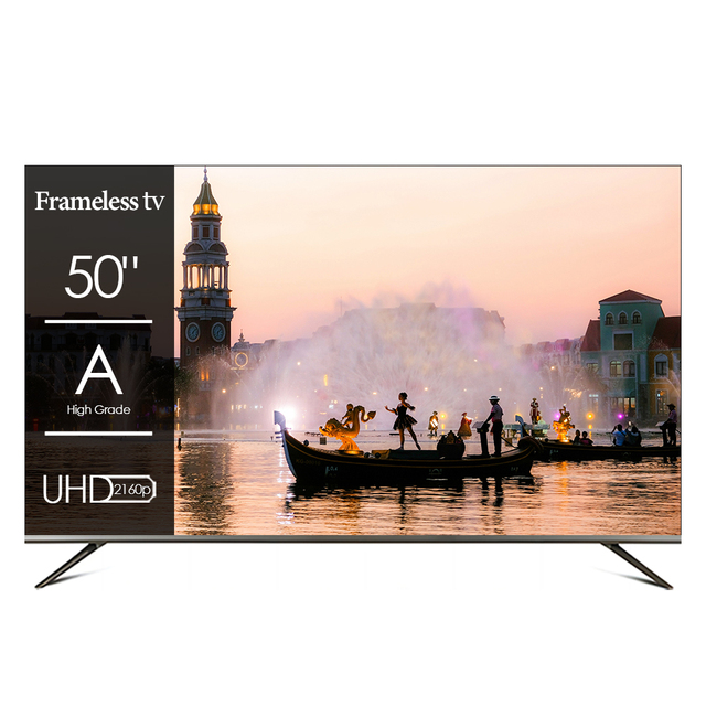 Frameless TV Television 50" Ultra HD 4K HDR LED TV 55 65 75 Inch Android 14 Smart TV