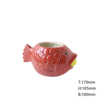 Gelas koktail Hawaii personalisasi, Mug keramik kreatif, cangkir Tiki ikan untuk koleksi pecinta Tiki