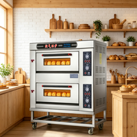 Four à gaz double étage six plateaux OEM avec éclairage interne intégré et contrôle de température constant pour boulangerie et restauration