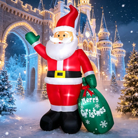 Sacs fourre-tout gonflables personnalisés de Père Noël lumineux pour décorations de jardin gonflables LED de Noël en gros