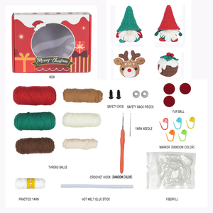 New Christmas Themed Crochet Stuffed Animals <b>Kit</b> for <b>Beginners</b> Kids' Gifts Needle Creations Yarn - Product Image 2