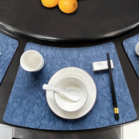 Haute Qualité De Luxe Rectangle Style Chinois PU Tapis De Table En Cuir Étanche Napperons Bordés D'huile pour Cuisine À Manger