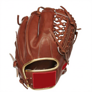 Gant de baseball en cuir pour droitier, avec empiècement en H, doigts entièrement couverts, pour outfield, adulte, fermeture auto-agrippante, antidérapant, toutes saisons - Product Image 1