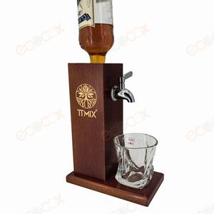 Distributeur de boissons alcoolisées en bois pour comptoir, pour une seule bouteille, <span class=keywords><strong>avec</strong></span> <span class=keywords><strong>robinet</strong></span>, pour bourbon/scotch, cocktails - Product Image 5