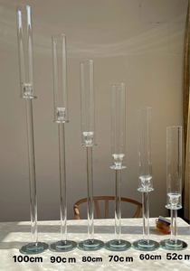 Candelabros de Cristal Transparente para Centros de Mesa de Boda, Portavelas Altos de Cristal para Velas <span class=keywords><strong>Pilar</strong></span> - Product Image 3