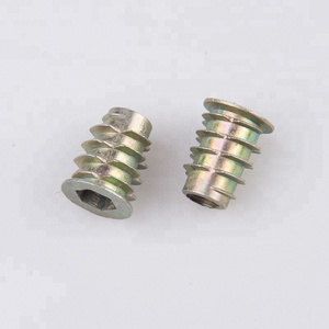Inserts filetés en alliage de zinc galvanisé pour meubles, type D à tête plate M4 M6 M8, écrou d'insertion pour <span class=keywords><strong>bois</strong></span> - Product Image 2