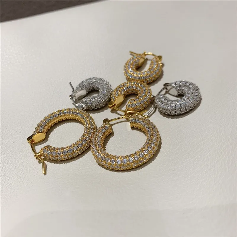 Brincos de argola pequena banhados a ouro e0493, joias minimalista e brilhantes de 2 tamanhos, círculo robusto