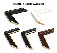 Moulure en pin massif pour cadre photo 51x33mm Blanc Noir Or Argent Brun café Moulure en bois profilée pour décoration de peinture à l'huile