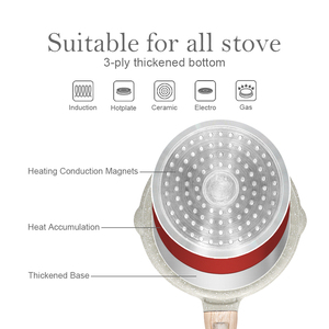 Poêle à frire durable amovible <span class=keywords><strong>de</strong></span> haute qualité <span class=keywords><strong>de</strong></span> cuisine directe d'usine poêle à frire en aluminium moulé sous pression antiadhésive avec couvercle en verre - Product Image 5