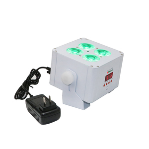 4 buah 18W <span class=keywords><strong>RGBWA</strong></span> + UV 6IN1 baterai bertenaga nirkabel <span class=keywords><strong>DMX</strong></span> IR pengendali jarak jauh Led lampu Par datar pernikahan DJ acara upllights - Product Image 6