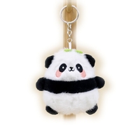 Porte-clés en peluche suspendu Panda mignon Porte-clés en alliage souple et décoration suspendue inspirée du panda géant
