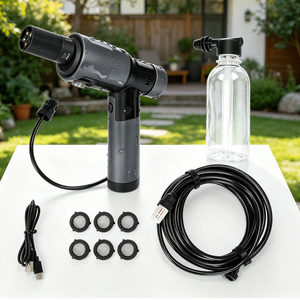 Pistolet de lavage de voiture VERTAK 8V, buse 5-en-1, silencieux, pliable, rechargeable, nettoyeur haute pression, pistolet de pulvérisation pour le nettoyage domestique - Product Image 1