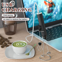 Mousseur à lait et mélangeur à café électrique portatif Mini batteur à oeufs avec USB/batterie Source d'alimentation Machine à mousser le thé et outils à café