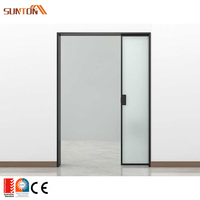Système de portes coulissantes en verre à cadre en aluminium pour patio, intérieur moderne, hôtel, villa, appartement, sur mesure