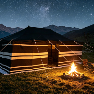 <span class=keywords><strong>Tienda</strong></span> de campaña árabe beduina de lujo con rayas blancas y negras para <span class=keywords><strong>glamping</strong></span> en el desierto, ideal para campamentos y resorts en el Medio Oriente (venta al por mayor) - Product Image 2