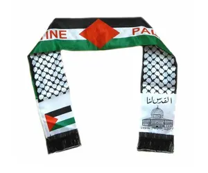 Venta al por mayor Palestina bandera Al Quds Jerusalén árabe bufanda de los hombres de GAZA bufanda Cúpula de Roca Ramadán Corán musulmán árabe