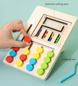 Commiki 6 Maanden Baby Sensorisch Speelgoed Steel Magnetisch Speelgoed Voor Kinderen Houten Walking Bead Game Vroeg Educatief Speelgoed