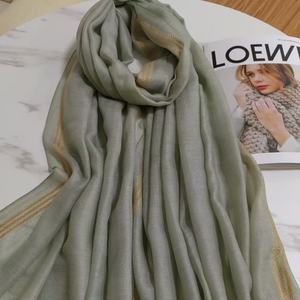 ベストセラー パシュミナ グリーン グレー 100% カシミヤ スカーフ - Product Image 1