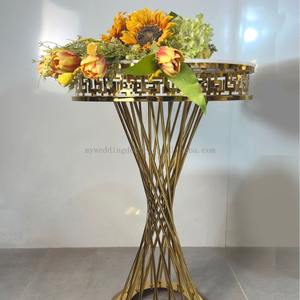 Décorations d'arche de mariage moderne K51, cadre en métal doré de 90 cm, support à fleurs pour accessoires de dîner aux chandelles - Product Image 3