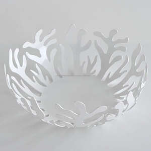 Luxury Stainless Steel Metal Customized Design Fruit Bowl in Steel Colored with Epoxy Resin White Fruits Serving Bowl - Product Image 4