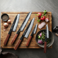 Ensemble de couteaux de cuisine XINZUO, 5 pièces, haute qualité, acier inoxydable 10cr, manche en bois