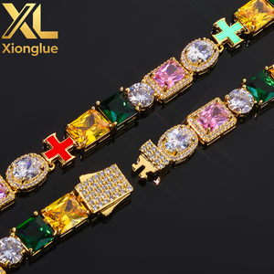 กำไลข้อมือเซอร์คอนสีสันสดใส คุณภาพพรีเมียม สำหรับขายส่ง B2B ตัดแบบบริลเลียนท์ ประดับเพชรแบบกรงเล็บ เงินแท้ S925 ชุบทอง 18K ดีไซน์แบบ Halo  เครื่องประดับฮิปฮอป รับผลิตแบบ OEM - Product Image 3