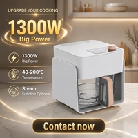 Friteuse à air électrique sans huile de comptoir avec bol en verre transparent de 4,2 L pour cuisine de petit appartement, appareil de cuisson sain