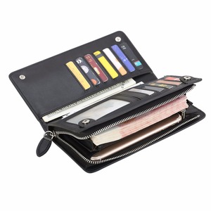 Luxe <span class=keywords><strong>noir</strong></span> Nappa En Cuir Véritable Hommes Portefeuille En Gros Hommes <span class=keywords><strong>Pochette</strong></span> En Cuir - Product Image 3