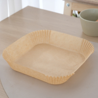 Papier sulfurisé en silicone écologique résistant à la chaleur et à l'huile pour friteuse à air carrée, fabriqué en Chine