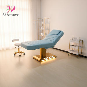 Meubles de salon de beauté de luxe, lit de massage électrique incurvé à 3 moteurs avec LED, lit de spa pour les cils, lit de soin du visage - Product Image 3