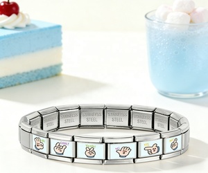 Pulsera Modular con Emojis Divertidos y Frescos en Azul, Regalo Moderno Personalizado con Foto, Joyería para Parejas, Reloj de Moda Creativo Personalizado - Product Image 1