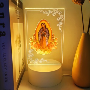 Jesús Virgen María 3D Night Lights Nueva <span class=keywords><strong>luz</strong></span> acrílica 3D Personalizable Home Dormitorio Lámpara decorativa - Product Image 6
