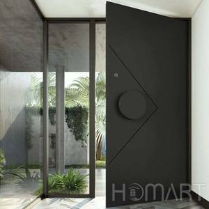 Grande porte de sécurité pivotante à double entrée en aluminium moderne fabriquée en Chine pour les entrées de maison Porte d'entrée blindée extérieure - Product Image 6