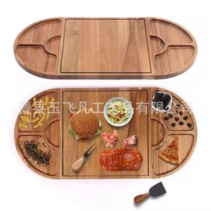 Ensemble de planches à fromage en bambou, 5 pièces, bois massif durable avec couteaux, pour usage domestique et en restaurant - Product Image 4