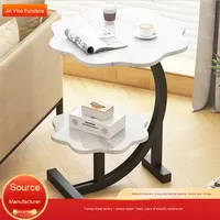 Petite table d'appoint minimaliste moderne à double couche Table basse transfrontalière pour salon Table à thé pour maison mobile Vente en gros