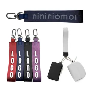 Özel tasarım dokuma cüzdan anahtarlık kordon hediye promosyon markalı Logo deri bileklik anahtarlık